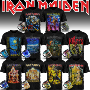 tazas y camiseta maiden